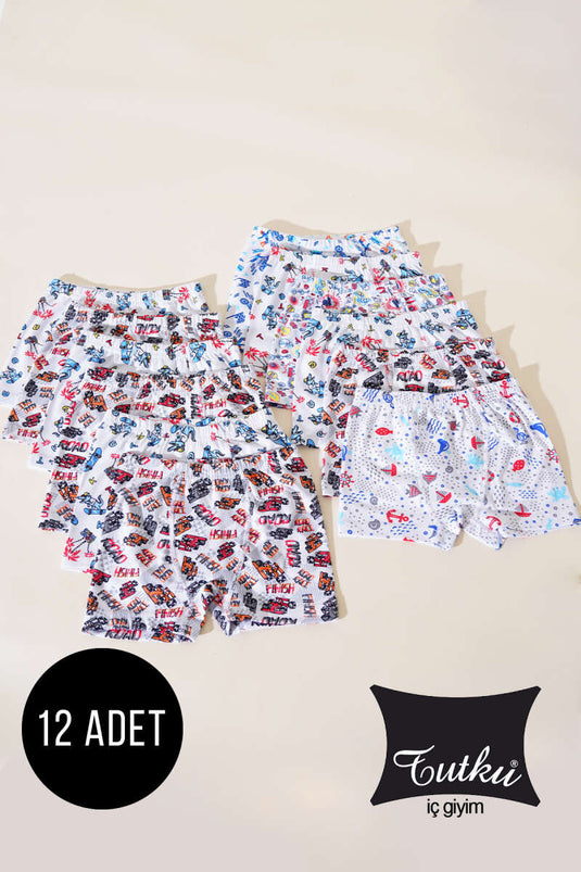 Tutku 12-pack jongens elastane print boxercombinatie