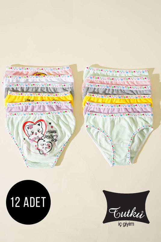 Tutku 12-Piece Girls Elastane Printed Bato Combination