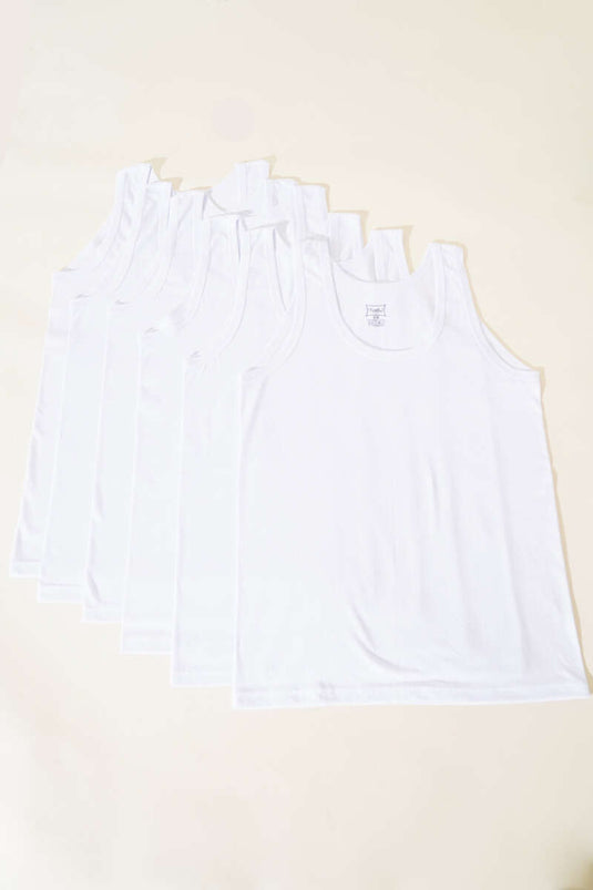 Passion 6-Pack Men's Combed Cotton Undershirt White