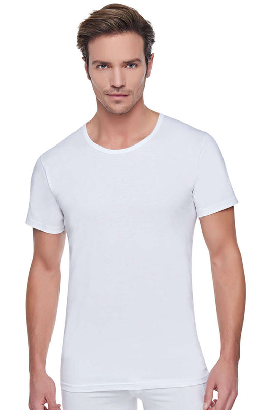 Passion 6-Pack Men's Combed Cotton Crew Neck Undershirt White