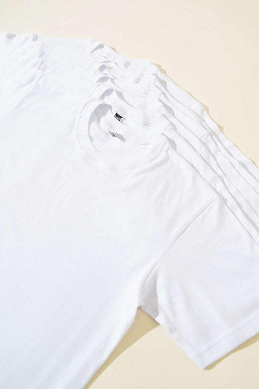 Passion 6-pack heren ronde hals ondershirt wit