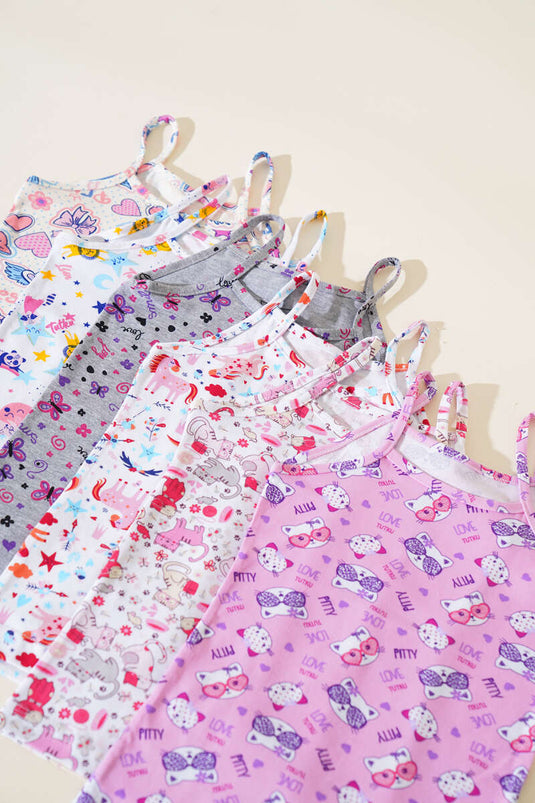 Tutku 6'lı Kız Çocuk Empirme İp Askılı Atlet Kombin