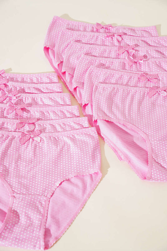 Tutku Damen 12er-Pack Polka Dot Bato Pink