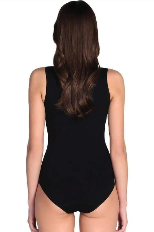 Passion Dames Brede Bandjes Drukknoop Body Zwart