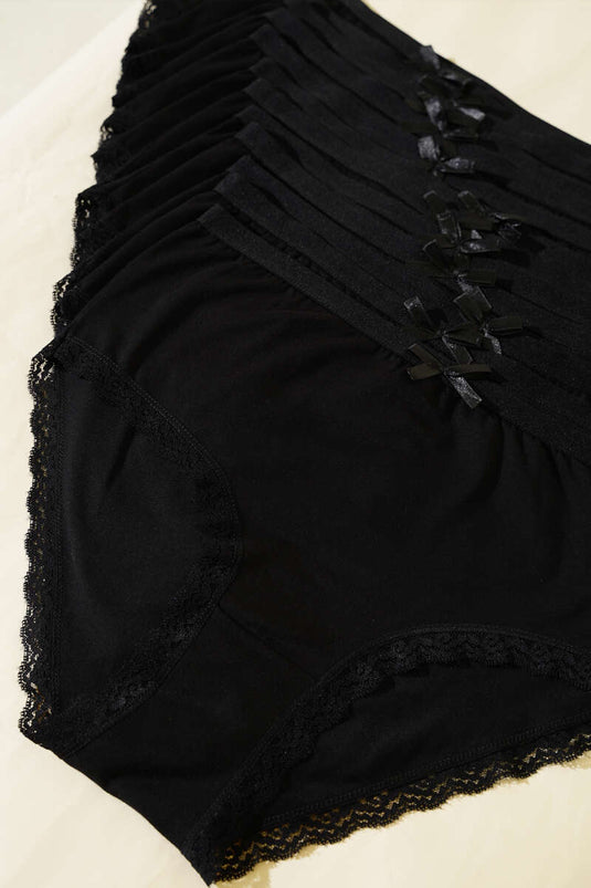 مجموعة Passion Elite من 12 قطعة من الدانتيل للنساء باللون الأسود