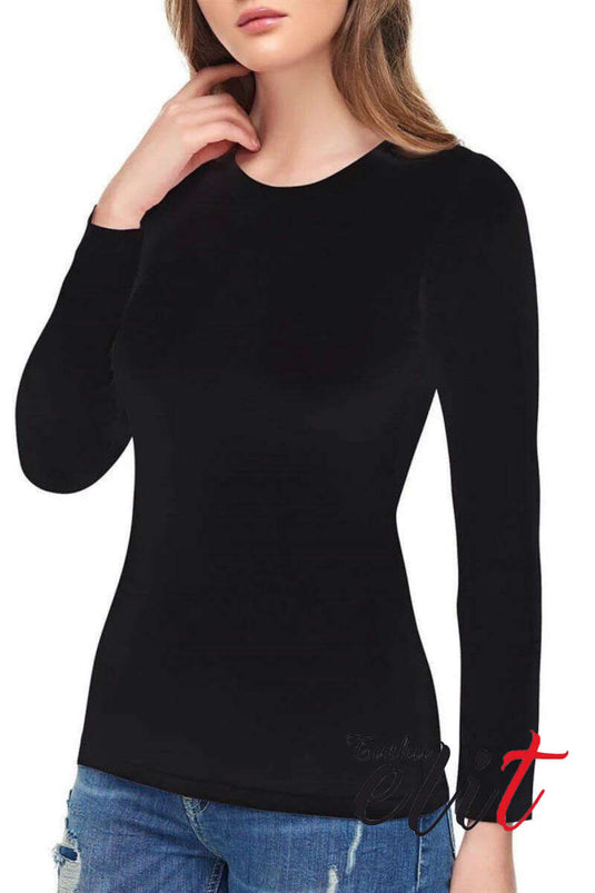 بدلة جسم نسائية من Passion Elite بأكمام طويلة من الإيلاستين باللون الأسود