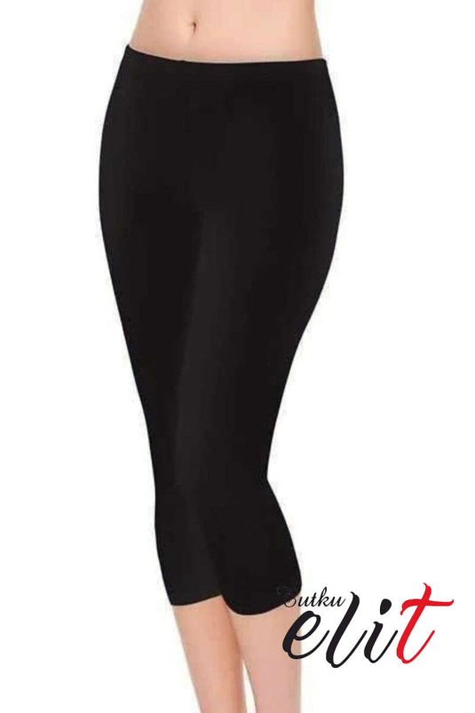 Collants Capri en modal et élasthanne noir Passion Elite pour femme