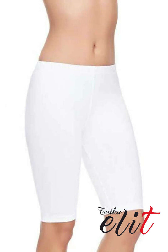 Tutku Elit Collant Court Femme Modal Elasthanne Blanc