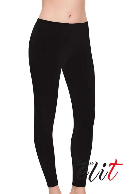 Collants longs Passion Elite pour femme, en modal et élasthanne, noirs