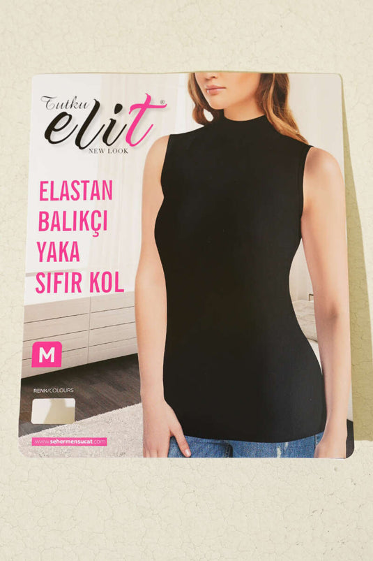 Passion Elite Elastane Turtleneck Bodysuit Black