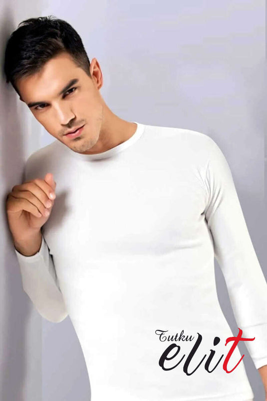 بدلة توتكو إيليت إيلاستين بأكمام طويلة باللون الأبيض