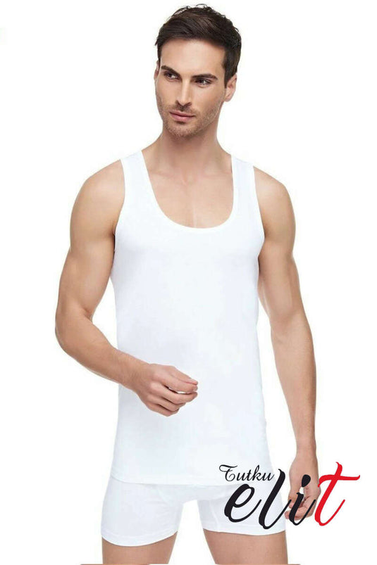 Passion Elite Men's Combed Cotton Undershirt White