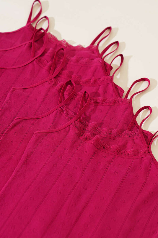 قميص داخلي نسائي من Tutku Jacquard Rope Strap، عبوة من 6 قطع، لون كرزي