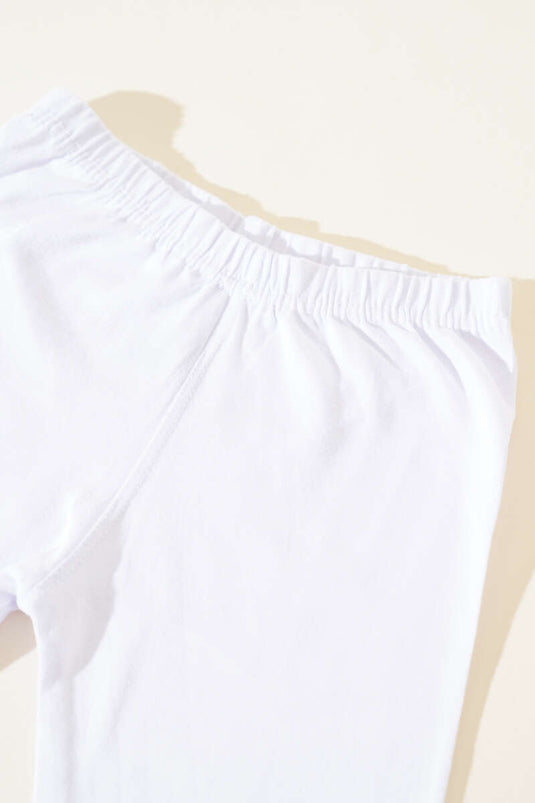 Leggings blancs en élasthanne pour filles Tutku