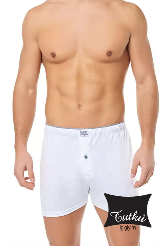 Tutku gekamde effen herenboxer wit