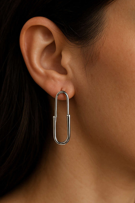 U Çengel Küpe Gümüş