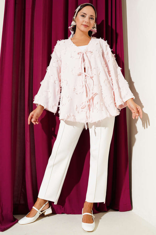 Üç Bağcıklı Püsküllü Kimono Pudra