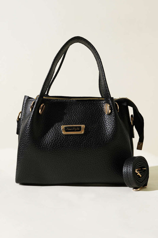 Sac à trois compartiments noir avec emblème