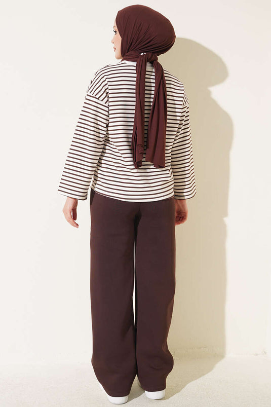 Dreilagige Braun Hose Mit Taschen
