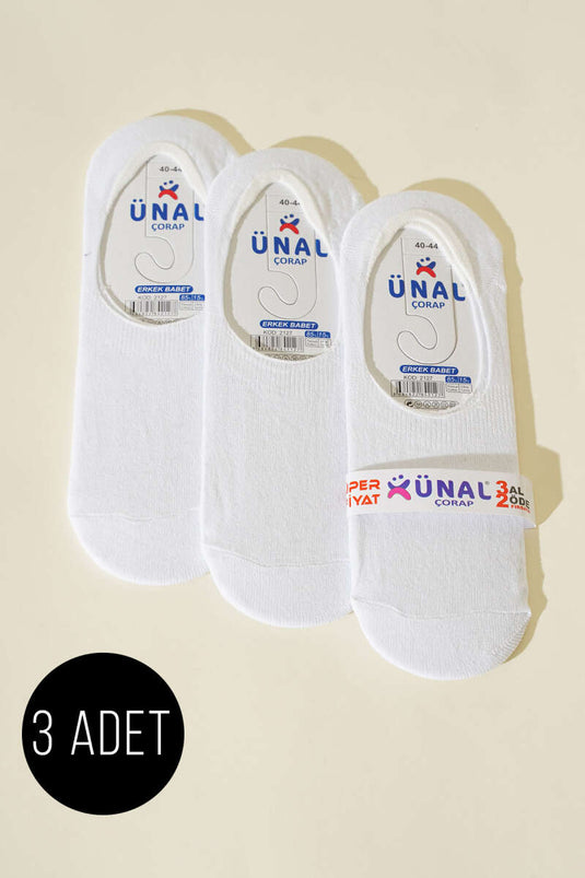 عبوة من ثلاث جوارب باليه رجالية بيضاء