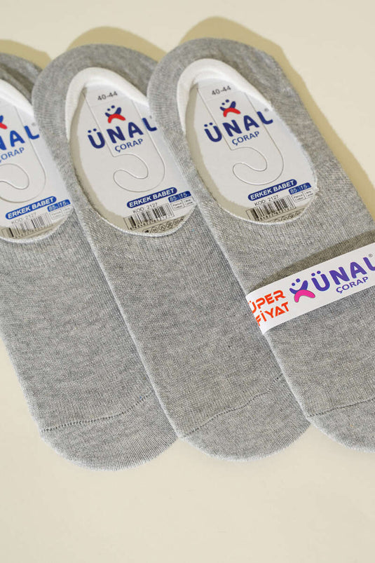 عبوة من ثلاث جوارب باليه رجالية، رمادية