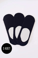 Chaussettes de ballerine triples pour homme, noires