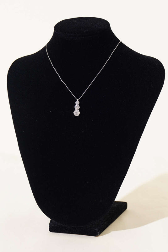 Collier Triple Marguerite Argent