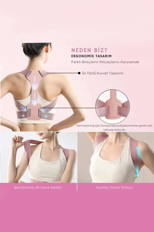 Unisex Adjustable Upright Posture Corset Powder