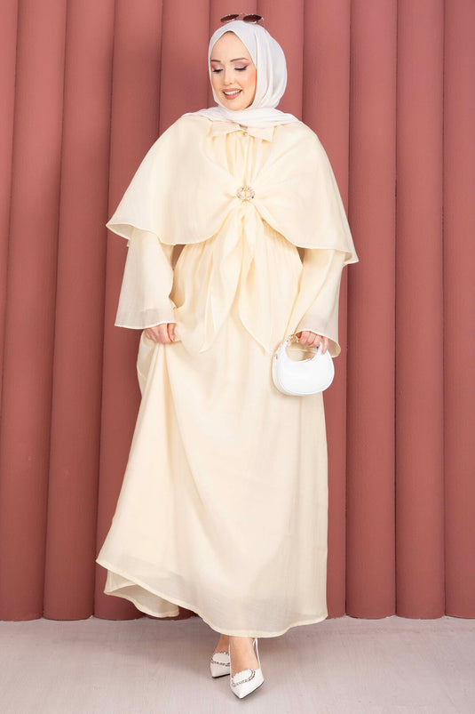 Ensemble modeste trois pièces avec broche décorative Allerli, jaune