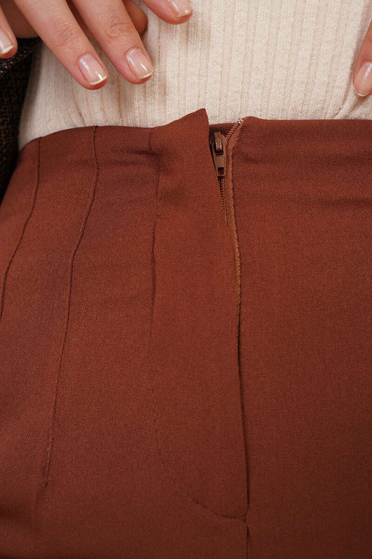 Pantalon Skinny Rayé Iron Marron