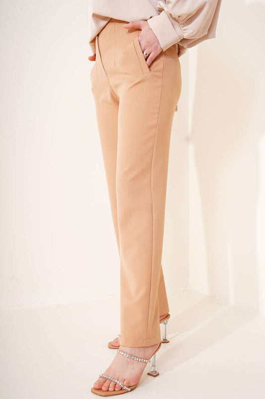 Pantalon skinny à rayures en fer Latte