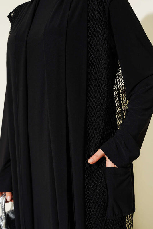 Long Mesh Sandy Abaya