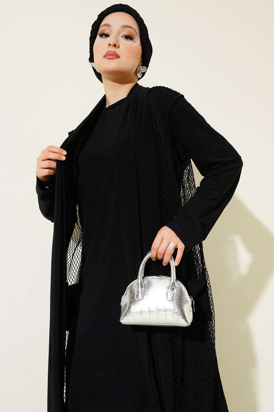 Abaya longue en maille sable