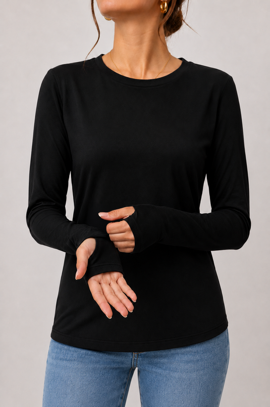 Uzun Kol Likralı Body Siyah
