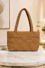 Sac Femme Matelassé À Long Anses Camel