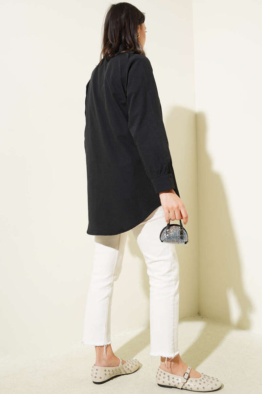 V-shaped shirt black