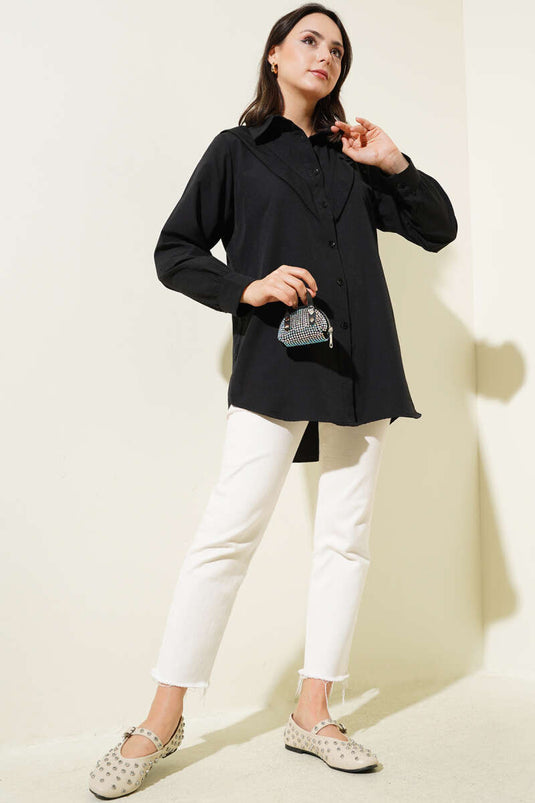 V-shaped shirt black