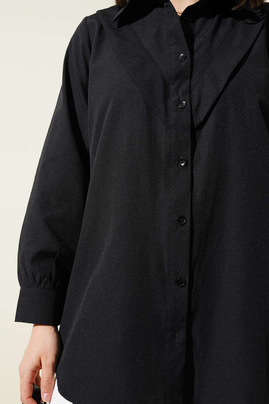 V-shaped shirt black