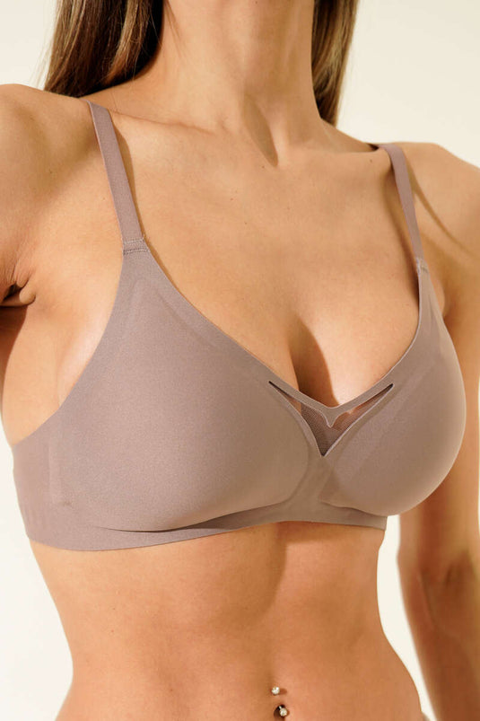 V Transparent Zero Feeling Zero Gram Bra Mink