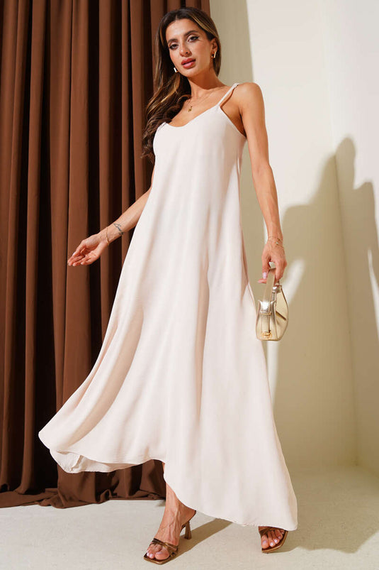 فستان أيروبين بيج بياقة على شكل حرف V