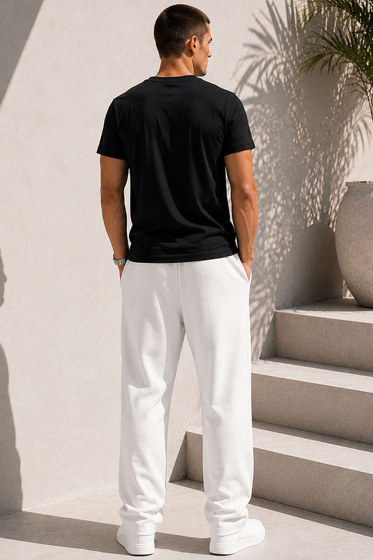 V Yaka Basic Erkek T-shirt Siyah