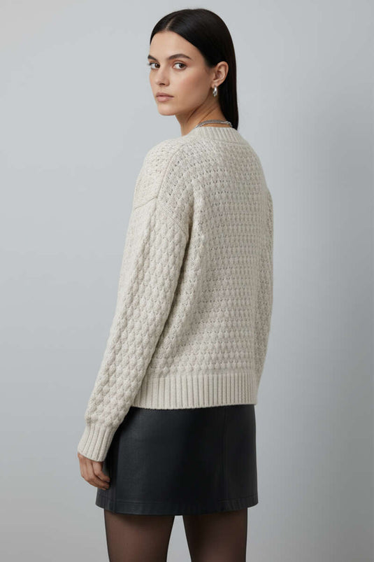 Gilet en maille avec boutons décoratifs, beige