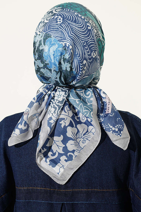 Foulard Ethnico Vera Motivo Grigio Fumo