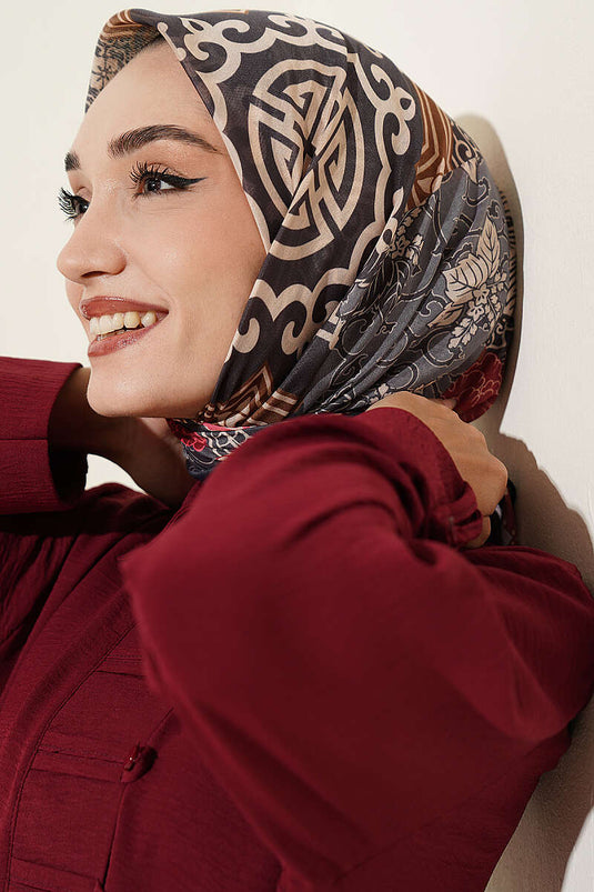 Foulard Ethnic Vera Con Motivo Nero