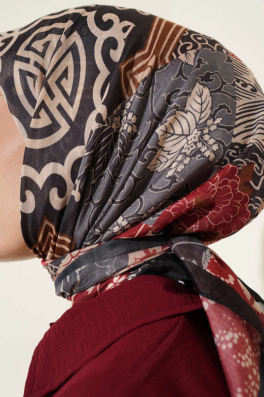 Foulard Ethnic Vera Con Motivo Nero