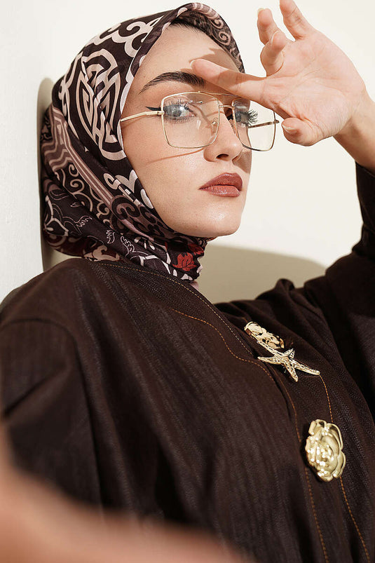 Vera Ethnic Patterned Scarf Mink