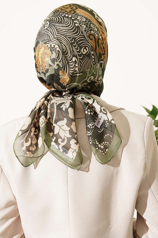 Green Ethnic Patterned Scarf