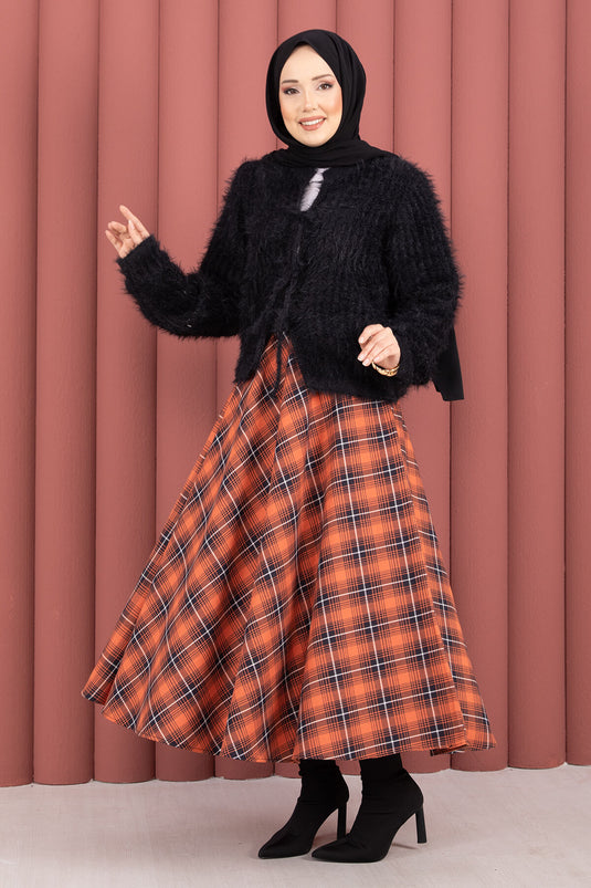 Gilet en peluche noir Vera à nouer sur le devant