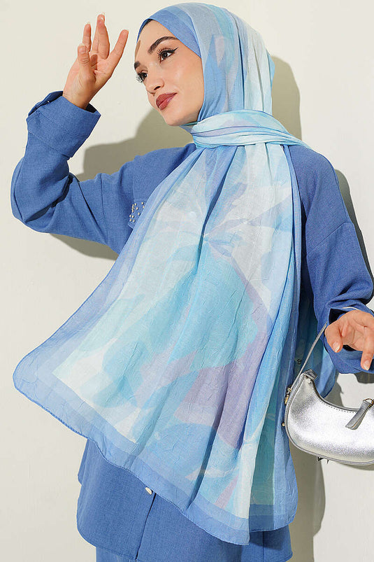 Vera-Serie Bambus-Strickschal, Weich Und Blau