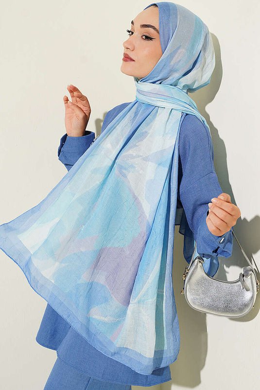 Vera-Serie Bambus-Strickschal, Weich Und Blau
